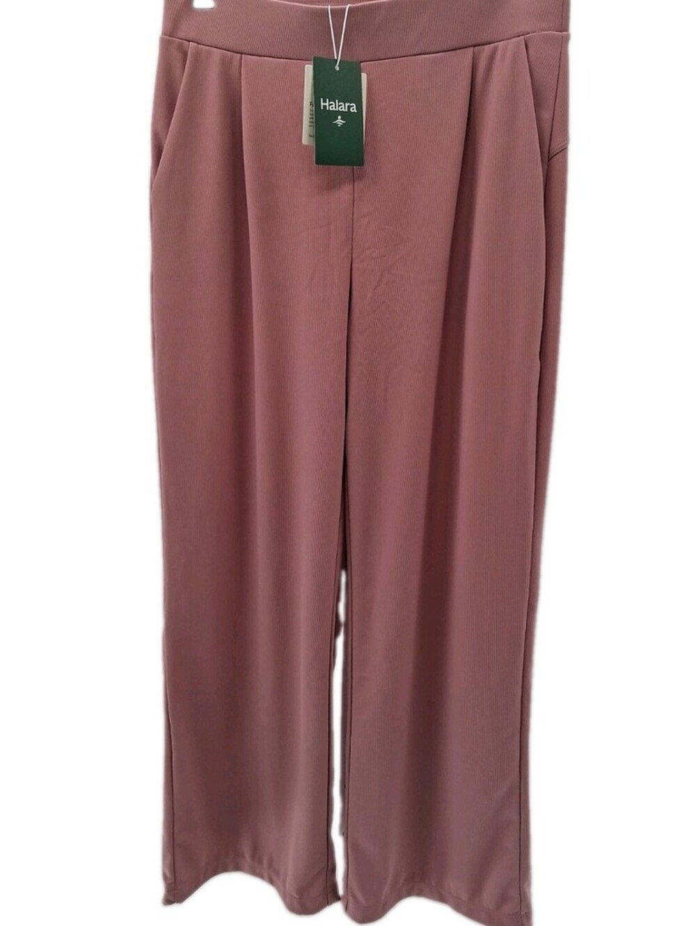 Halara Pants Womens Medium Wide Leg Texture Micro-Waffle Knit Stretch Casual